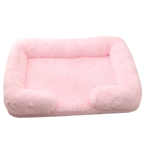 JANEMUA Waschbares Hundebett, Orthopädische Hundebetten Für Große Hunde, Bequemes Hundesofa Mit Waschbarem, Abnehmbarem Bezug, Haustierbett Mit Rutschfester Unterseite-Pink 2||M-57 x 45 x 12cm von JANEMUA