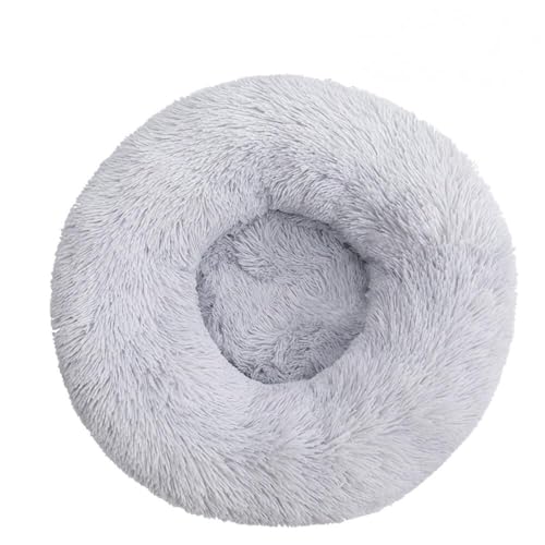 Katzenbetten für Hauskatzen, waschbares Donut-Bett, weiches Plüsch-Haustierkissen, wasserdichte Unterseite, flauschiges beruhigendes und selbstwärmendes Bett für Hunde und Katzen-Gray1||50cm * 20cm von JANEMUA