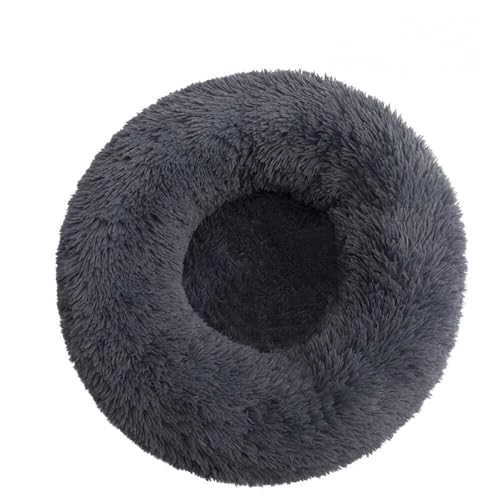 Katzenbetten für Hauskatzen, waschbares Donut-Bett, weiches Plüsch-Haustierkissen, wasserdichte Unterseite, flauschiges beruhigendes und selbstwärmendes Bett für Hunde und Katzen-Gray2||80cm * 20cm von JANEMUA