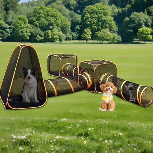 Haustiertunnel, 6-in-1 Faltbare Katzengehege, Hundelaufstallzelt für Draußen, Katzenspielhaus für Drinnen mit Tunneln für Haustiere Haustiertunnel, 6-in-1 Faltbare Katzengehege, Hundelaufstallzelt für Draußen, Katzenspielhaus für Drinnen mit Tunneln für Haustiere von JAOGAUS