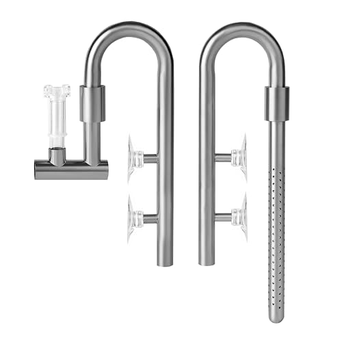 JARDLI Lilien-Pfeifen-Set aus Edelstahl – Premium Zu- und Abfluss mit abnehmbarem Skimmer – sicher für Fische und Garnelen, einfache Wartung (13 mm für 12/16 mm (1/2 Zoll) I.D.) Schläuche) von JARDLI