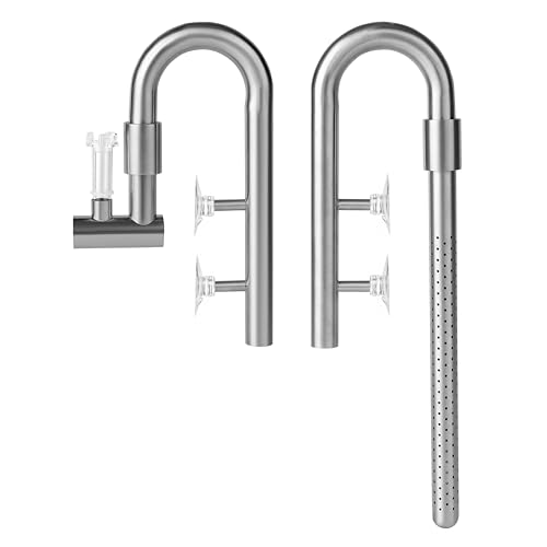 JARDLI Lilien-Pfeifen-Set aus Edelstahl – Premium Zu- und Abfluss mit abnehmbarem Skimmer – sicher für Fische und Garnelen, einfache Wartung (17 mm für 16/22 mm (5/8 Zoll I.D.) Schläuche) von JARDLI