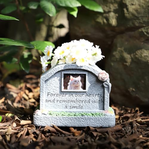 JARPSIRY Haustier-Gedenkstein für Hund oder Katze, Haustier-Grabmarker mit Fotorahmenschlitz und Blumenstraußhalter, einzigartiger Hunde-Gedenkstein Gartenstein, Verlust von Haustier-Geschenk (Forever JARPSIRY Haustier-Gedenkstein für Hund oder Katze, Haustier-Grabmarker mit Fotorahmenschlitz und Blumenstraußhalter, einzigartiger Hunde-Gedenkstein Gartenstein, Verlust von Haustier-Geschenk (Forever von JARPSIRY