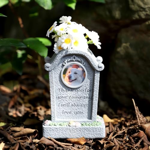 JARPSIRY Haustier-Gedenkstein für Hund oder Katze, Haustier-Grabmarker mit Fotorahmenschlitz und Blumenstraußhalter, einzigartiger Hunde-Gedenkstein Gartenstein, Verlust von Haustier-Geschenk (Danken JARPSIRY Haustier-Gedenkstein für Hund oder Katze, Haustier-Grabmarker mit Fotorahmenschlitz und Blumenstraußhalter, einzigartiger Hunde-Gedenkstein Gartenstein, Verlust von Haustier-Geschenk (Danken von JARPSIRY
