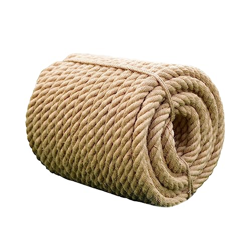 JAWAI 50m Hanfseil Garten Kordel, Jute Seil Dicke, Juteseil, Sisal Schnur, Katzen Kratz Seil, Natürliches Hanfseil, für Handwerk,Floristik, DIY, Dekoration, Bündel, Kratzbaum, Bündelung (6mm) von JAWAI