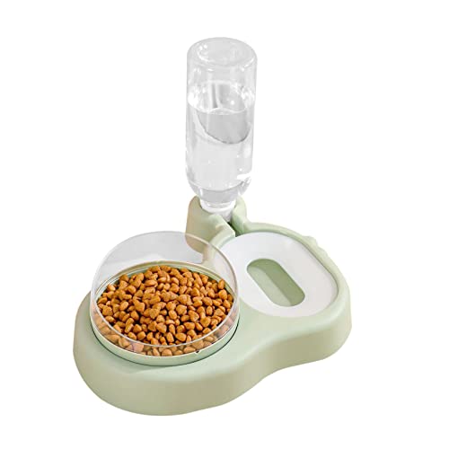 Erhöhte Katzennäpfe, 15° geneigte Katze Hund Schwerkraftfutter und Wasser erhöhte Näpfe Set mit automatischer Wasserspenderflasche, Abnehmbarer Katzenschale für Katzen kleine und mittelgroße Hunde (Doppelschalen Grün) Erhöhte Katzennäpfe, 15° geneigte Katze Hund Schwerkraftfutter und Wasser erhöhte Näpfe Set mit automatischer Wasserspenderflasche, Abnehmbarer Katzenschale für Katzen kleine und mittelgroße Hunde (Doppelschalen Grün) von JAY D.L
