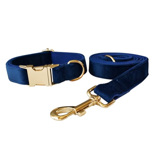 Hundehalsband und Leine, weiches und bequemes Samt-Hundehalsband und Leine mit robuster Metallschnalle und D-Ring, verstellbare Halsbänder für kleine, mittelgroße und große Hunde (Halsband + Leine Hundehalsband und Leine, weiches und bequemes Samt-Hundehalsband und Leine mit robuster Metallschnalle und D-Ring, verstellbare Halsbänder für kleine, mittelgroße und große Hunde (Halsband + Leine von JAY D.L