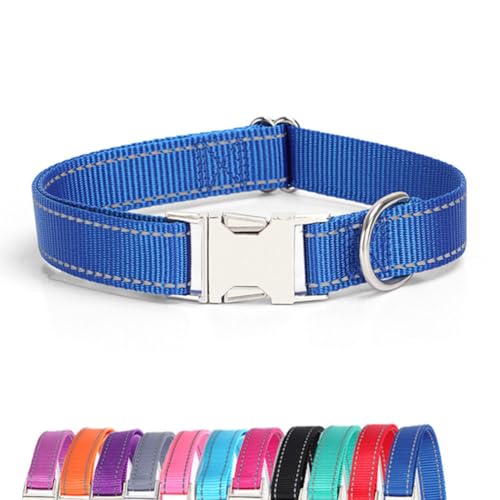 JAY D.L Reflektierendes Hundehalsband mit Metallschnalle, weiches, stabiles Nylon-Hundehalsband mit Schnellverschluss-Schnalle, verstellbare Haustierhalsbänder mit ID-Tag-Ring für kleine, mittelgroße JAY D.L Reflektierendes Hundehalsband mit Metallschnalle, weiches, stabiles Nylon-Hundehalsband mit Schnellverschluss-Schnalle, verstellbare Haustierhalsbänder mit ID-Tag-Ring für kleine, mittelgroße von JAY D.L