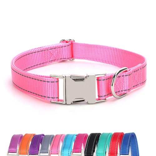 JAY D.L Reflektierendes Hundehalsband mit Metallschnalle, weiches, stabiles Nylon-Hundehalsband mit Schnellverschluss-Schnalle, verstellbare Haustierhalsbänder mit ID-Tag-Ring für kleine, mittelgroße JAY D.L Reflektierendes Hundehalsband mit Metallschnalle, weiches, stabiles Nylon-Hundehalsband mit Schnellverschluss-Schnalle, verstellbare Haustierhalsbänder mit ID-Tag-Ring für kleine, mittelgroße von JAY D.L