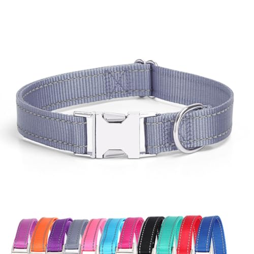 JAY D.L Reflektierendes Hundehalsband mit Metallschnalle, weiches, stabiles Nylon-Hundehalsband mit Schnellverschluss-Schnalle, verstellbare Haustierhalsbänder mit ID-Tag-Ring für kleine, mittelgroße JAY D.L Reflektierendes Hundehalsband mit Metallschnalle, weiches, stabiles Nylon-Hundehalsband mit Schnellverschluss-Schnalle, verstellbare Haustierhalsbänder mit ID-Tag-Ring für kleine, mittelgroße von JAY D.L