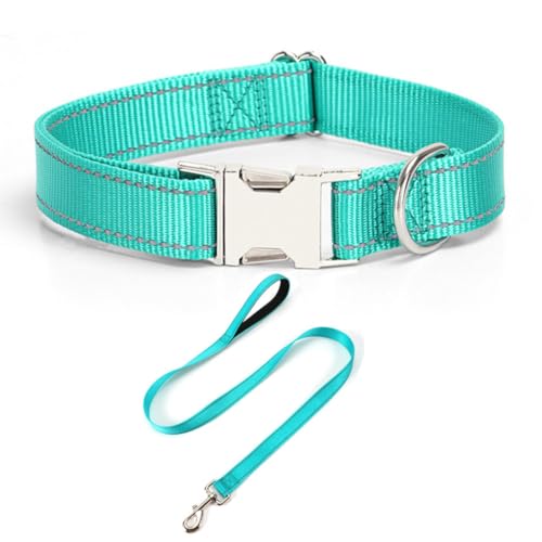 JAY D.L Reflektierendes Hundehalsband und Leine, Set mit Metallschnalle, weiches, stabiles Nylon-Hundehalsband mit Schnellverschluss-Schnalle, verstellbare Haustierhalsbänder mit ID-Tag-Ring für JAY D.L Reflektierendes Hundehalsband und Leine, Set mit Metallschnalle, weiches, stabiles Nylon-Hundehalsband mit Schnellverschluss-Schnalle, verstellbare Haustierhalsbänder mit ID-Tag-Ring für von JAY D.L