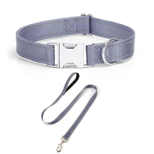 JAY D.L Reflektierendes Hundehalsband und Leine, Set mit Metallschnalle, weiches, stabiles Nylon-Hundehalsband mit Schnellverschluss-Schnalle, verstellbare Haustierhalsbänder mit ID-Tag-Ring für JAY D.L Reflektierendes Hundehalsband und Leine, Set mit Metallschnalle, weiches, stabiles Nylon-Hundehalsband mit Schnellverschluss-Schnalle, verstellbare Haustierhalsbänder mit ID-Tag-Ring für von JAY D.L