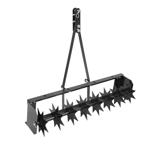 JAYEUW Rasenbelüfter Manuell, Aerifizierer für Rasen, Rasenlüfter Walzen mit 8 SternföRmigen Spike, Abschleppbarer Rasenlüftungsgerät für Garten, Gras, Terrasse, 5cm Eindringtiefe von JAYEUW