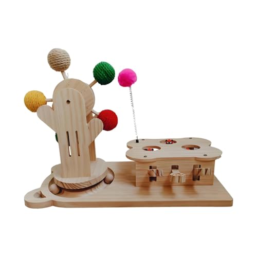 JAYIOLA 2 in 1 Interaktives Katzenspiel Und Kratzspielzeug 45x25x33cm Drehteller Design Holz JAYIOLA 2 in 1 Interaktives Katzenspiel Und Kratzspielzeug 45x25x33cm Drehteller Design Holz von JAYIOLA