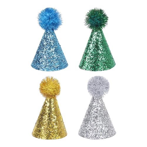 JAYIOLA 4 Teile Geburtstagshut-Set für Hunde und Katzen, Kopfbedeckungen für Feiern von Haustieren, Style A von JAYIOLA