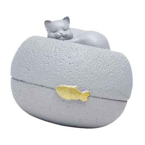 JAYIOLA Aschebehälter für Haustiere, Katzenurne mit Schlafender Kätzchenskulptur, 13 X 10 cm JAYIOLA Aschebehälter für Haustiere, Katzenurne mit Schlafender Kätzchenskulptur, 13 X 10 cm von JAYIOLA