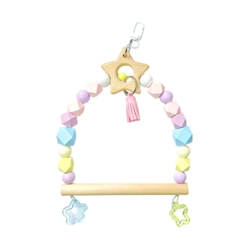 JAYIOLA Bird Swing Toy Bird Cage Hanging Ringe Papageienperch Hängematte Hängematte Käfig Spielzeug Shachets Cockatiels kleine Vögel Grubgie, Stern von JAYIOLA