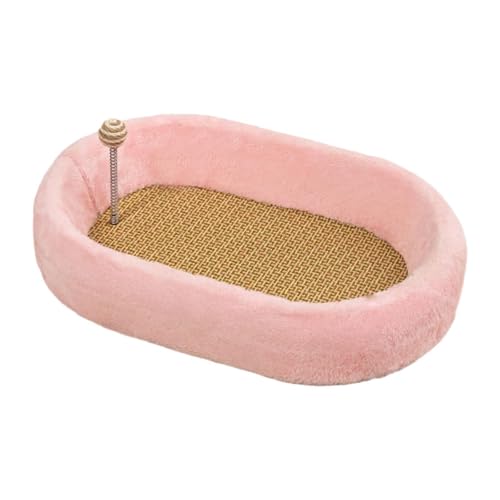 JAYIOLA Cat Kratzbrett Kratzmatte Kratzschale Kratzspielzeug mit Ball Aus Samtigem Stoff Und Schaumstoff für Katze für Schlafplatz Spielzimmer Katzenbett, Rosa JAYIOLA Cat Kratzbrett Kratzmatte Kratzschale Kratzspielzeug mit Ball Aus Samtigem Stoff Und Schaumstoff für Katze für Schlafplatz Spielzimmer Katzenbett, Rosa von JAYIOLA