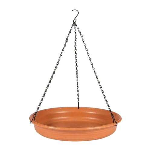 JAYIOLA Hängendes Vogelbad als Geschenk, Futterstation für den Gartenbereich, Ziegelrot, 24.6 X 5.1 X 45.1 cm von JAYIOLA