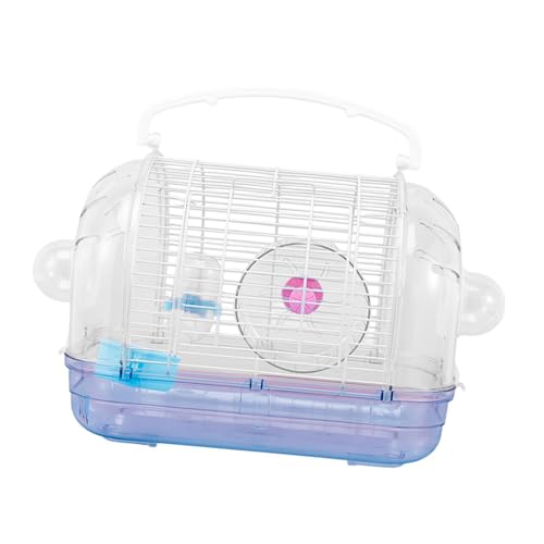 JAYIOLA Hamsterträger Transport Cage Water Flasche Tragbare Tragetierhaus Hamster Spielzeug für Reisen aus dem Ausgehen von Rennmäusen Mäusen, Blau von JAYIOLA