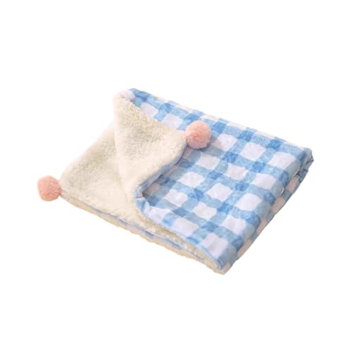 JAYIOLA Haustierdecke, Fleece-Matte für Katzen und kleine Hunde, tragbare Zwingermatte, Blau, L von JAYIOLA