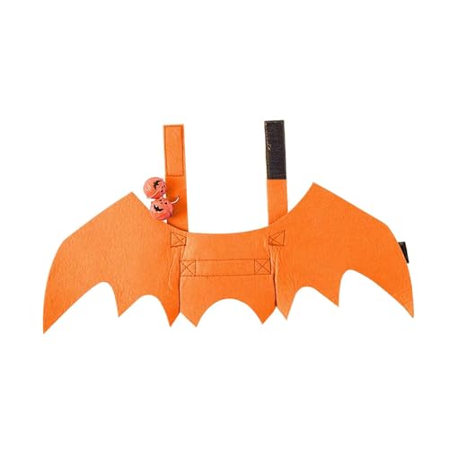 JAYIOLA Katzen-Fledermausflügel, Cosplay-Katzenkostüm, stilvolles Outfit mit Kürbisglocke für Halloween-Partys für Mottopartys und Bühnenauftritte, Orange JAYIOLA Katzen-Fledermausflügel, Cosplay-Katzenkostüm, stilvolles Outfit mit Kürbisglocke für Halloween-Partys für Mottopartys und Bühnenauftritte, Orange von JAYIOLA
