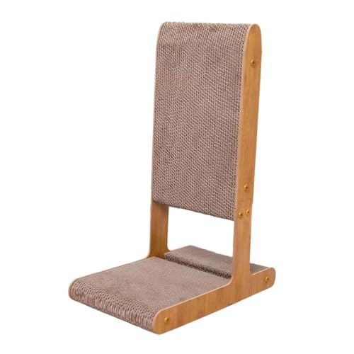 JAYIOLA Kratzbaum Als Katzenkratzer Kratzbett Und Kratzbrett T Förmig Aus Holz Und Wellpappe mit Spielball Als Möbelschutz für Den Innenbereich, Style A von JAYIOLA