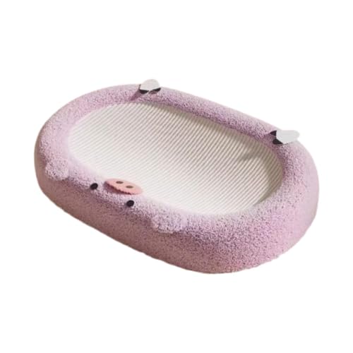 JAYIOLA Kratzbrett für Katzen Kratzlounge Katzenbrett Sisal Kratzpad mit Ovaler Form Stabiler BAU Schützt Möbel für Innenräume Schlafzimmer, Lila von JAYIOLA