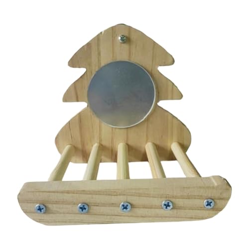 JAYIOLA Multifunktionales Zubehör für Vögel, Spiegel und Spielzeug für Nymphensittiche, Holzfarbe JAYIOLA Multifunktionales Zubehör für Vögel, Spiegel und Spielzeug für Nymphensittiche, Holzfarbe von JAYIOLA