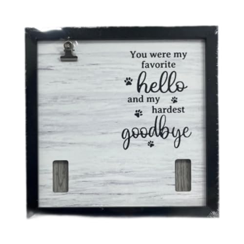 JAYIOLA Pet Memorial Bilderrahmen Hund Fotorahmen Katzengeschenk Geschenk Holz mit Kragenhalter Hund Erinnerung Hunde Sterben sterben von JAYIOLA
