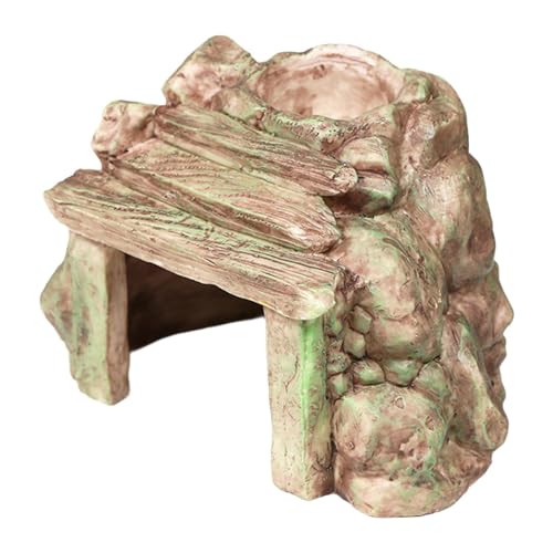 JAYIOLA Reptilien Versteckhöhle, Einzigartige Höhle Aus Kunstharz für Geckos, Fische Und Amphibien von JAYIOLA