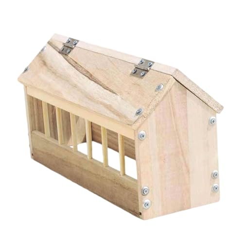 JAYIOLA Vogelfutterautomat Aus Holz Taubenfuttertrog Geflügelfutterspender Futterbehälter für Tauben Hühner Enten Farm Garten, 40cm von JAYIOLA