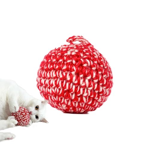 JAYU PET Roter Katzenball – Frisches Katzenminzenspielzeug aus Silberranke zur Stressbewältigung bei Katzen, handgefertigter Matatabi-Ball aus Wolle, 7 cm JAYU PET Roter Katzenball – Frisches Katzenminzenspielzeug aus Silberranke zur Stressbewältigung bei Katzen, handgefertigter Matatabi-Ball aus Wolle, 7 cm von JAYU PET