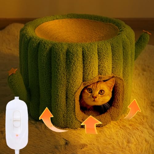 Beheiztes Katzenhaus Niedliches, Kaktusförmiges, Beheiztes Katzenhaus, Gemütliches, Weiches Plüsch Thermo Haustierbett mit Elektrisch Beheizter Unterlage, Halbgeschlossener Katzenunterschlupf Beheiztes Katzenhaus Niedliches, Kaktusförmiges, Beheiztes Katzenhaus, Gemütliches, Weiches Plüsch Thermo Haustierbett mit Elektrisch Beheizter Unterlage, Halbgeschlossener Katzenunterschlupf von JAYWIS