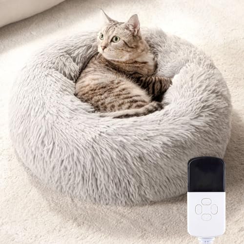 Beheiztes Katzenhaus Ultraweiches, Beheiztes Katzen Donut Bett, Ganzjährig Einsetzbares Plüsch Katzenhaus mit Elektrisch Beheiztem, Gepolstertem, 9-stufig Temperaturverstellbarem Haustierbett (Size : Beheiztes Katzenhaus Ultraweiches, Beheiztes Katzen Donut Bett, Ganzjährig Einsetzbares Plüsch Katzenhaus mit Elektrisch Beheiztem, Gepolstertem, 9-stufig Temperaturverstellbarem Haustierbett (Size : von JAYWIS