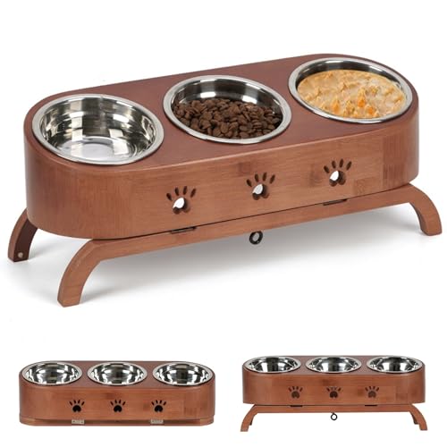 JAZUIHA Katzennapf Erhöht 3er Set, 15° Ergonomischer Fressnapf höhenverstellbar, Futterstation mit Ständer, Futternapf Edelstahl-Näpfe Ø12cm für Katzen & kleine Hunde JAZUIHA Katzennapf Erhöht 3er Set, 15° Ergonomischer Fressnapf höhenverstellbar, Futterstation mit Ständer, Futternapf Edelstahl-Näpfe Ø12cm für Katzen & kleine Hunde von JAZUIHA
