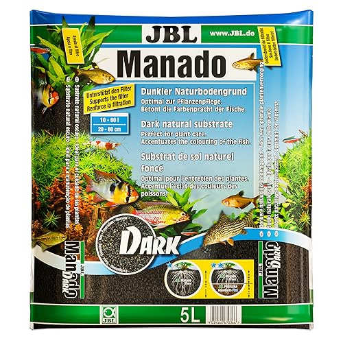 JBL 6703600 Manado Dark 5 l, Naturbodengrund für Aquarien, Dunkelbraun von JBL