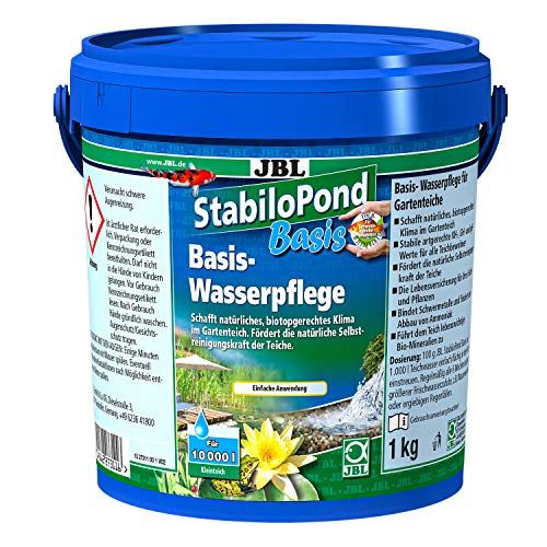 JBL Basis-Wasserpflege für Gartenteiche, Granulat für 10.000 l Teichwasser, StabiloPond Basis, 1 kg von JBL