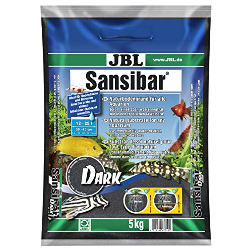 JBL Sansibar Dark 67050, Bodengrund Dunkel für Süßwasser-Aquarien, 5 kg, Fisch von JBL