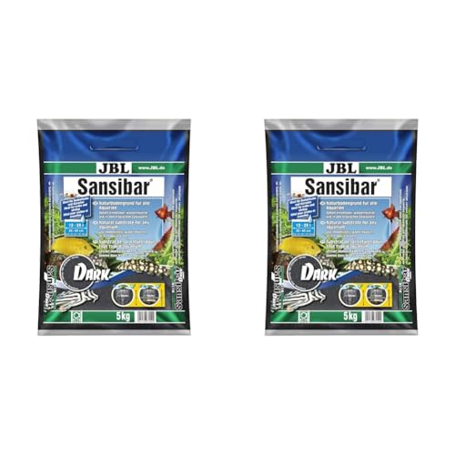 JBL Bodengrund Sansibar Dark, 5 kg (Packung mit 2), für Süßwasser-Aquarien und Terrarien (30 - 40 cm), Fischfutter, Fisch, Alle Altersstufen, Fischhalter, Granulat, PET_FOOD von JBL