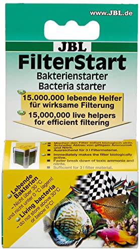 JBL FilterStart 25182, Bakterien zur Aktivierung von neuen und gereinigten Filtern für Süß- und Meereswasser Aquarien, Tropfen 10 ml von JBL