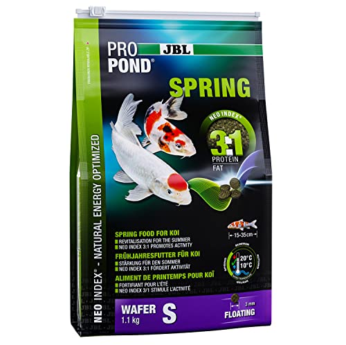 JBL Frühjahrsfutter für Koi, Schwimmende Futterwafer, Saisonfutter, ProPond Spring, Größe S, 1,1 kg von JBL