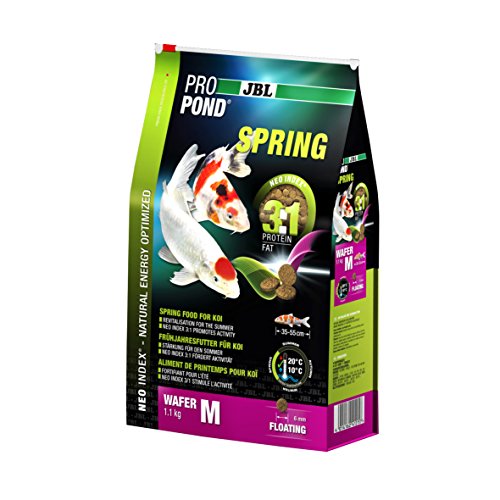 JBL Frühlingsfutter für Koi, schwimmende Lebensmitteltabletten, saisonale Nahrung, ProPond Spring, Größe: M, 1,1 kg von JBL