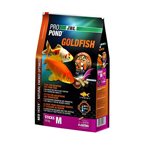 JBL Futter für Gold- und Teichfische, Schwimmende Futtersticks, Spezialfutter, ProPond Goldfish, Größe M, 0,8 kg von JBL