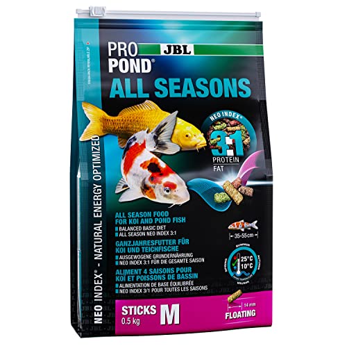 JBL Ganzjahresfutter für Koi, Schwimmende Futtersticks, Saisonfutter, ProPond All Seasons, Größe M, 0,5 kg JBL Ganzjahresfutter für Koi, Schwimmende Futtersticks, Saisonfutter, ProPond All Seasons, Größe M, 0,5 kg von JBL