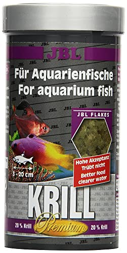 JBL Krill 40582 Premium Alleinfutter für alle Aquarienfische, Flocken 250 ml von JBL