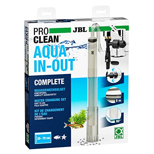 JBL PROCLEAN AQUA IN-OUT COMPLETE 6142100, Wasserwechselset für Aquarien, Inkl. Bodenreiniger, Schlauch und Ansaugpumpe, Anschluss an Wasserhahn, Mehrfarbig von JBL
