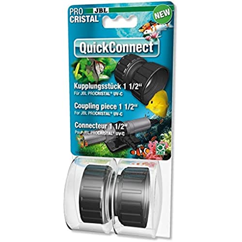 JBL PROCRISTAL UV-C QuickConnect 6036900, Verbindungsstück für ProCristal UV-C Wasserklärer, 1 1/2 Zoll Gewinde, Schwarz von JBL