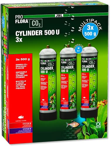 JBL PROFLORA CO2 Cylinder 500 U 3X 500 g CO2-Einweg-Vorratsflasche (3er Vorteils-Pack) von JBL