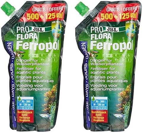 JBL PROFLORA Ferropol 2305000, Pflanzendünger für Süßwasser-Aquarien, Nachfüllpack, 500+125 ml (Packung mit 2) von JBL